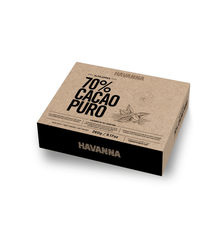 ALFAJOR 70% CACAO PREMIUM HAVANNA DISPLAY 4stk 260g